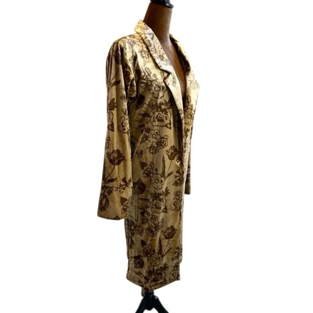 Joyfolie NWT XL Mia Joy Viktoria velvet coat in ochre floral - Picture 4 of 14
